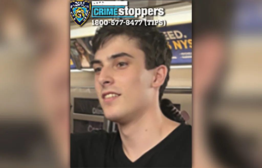 Police officers at a New York City subway station after an alleged assault on an R train