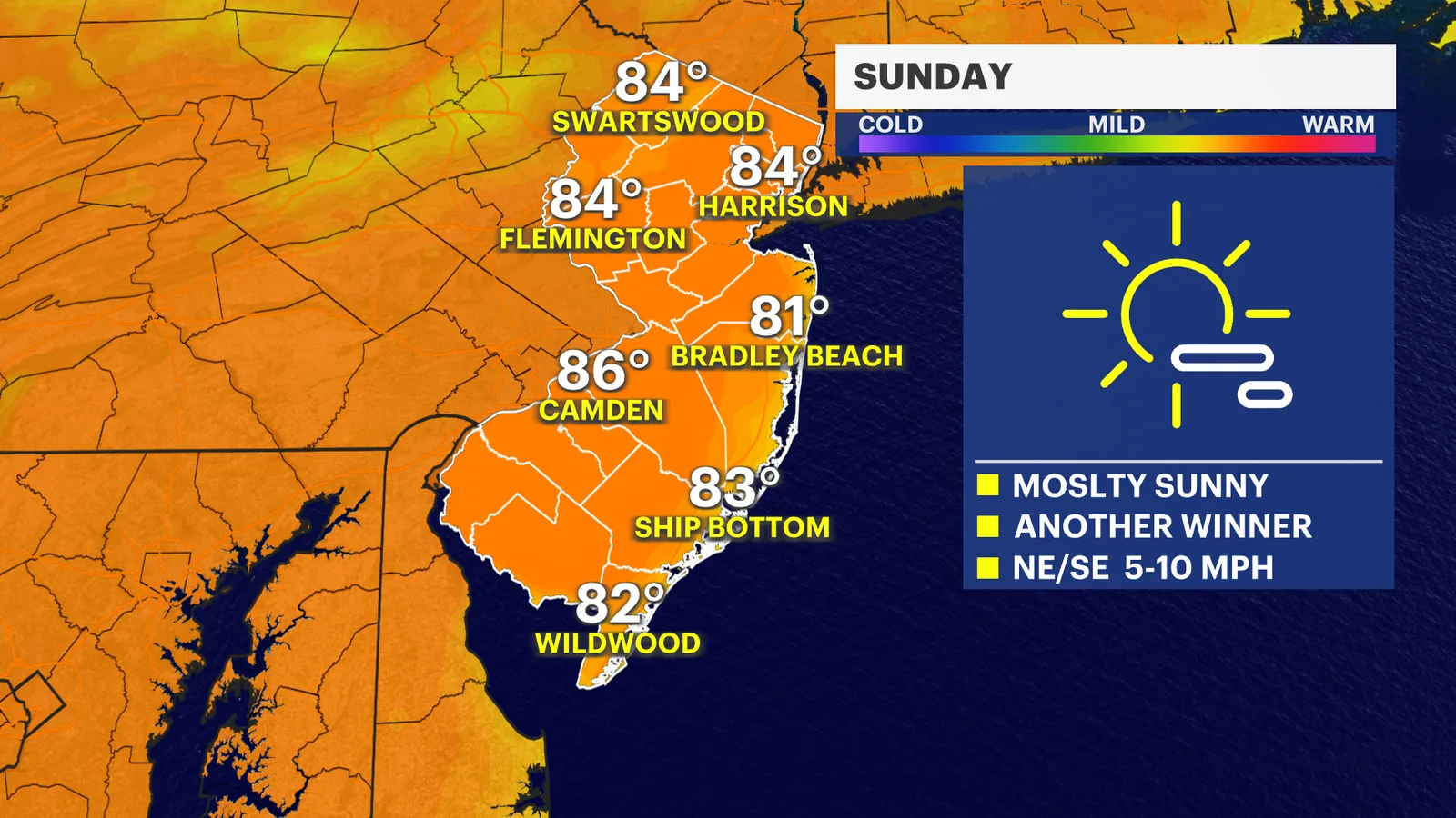 Sunny skies over New Jersey before rain and thunderstorms return next week