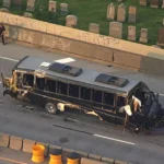 Two Killed and 20 Injured When Coach Bus Overturns on the Long Island Expressway in Queens After Chain-Reaction Crash