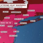 Extreme Heat Warning Covers the New York City Area as Temperatures Near 100 and Heat Index Could Reach 111