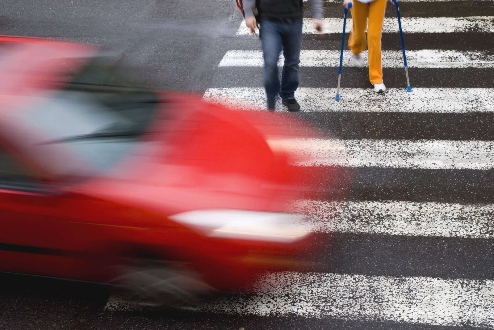 Emergency responders at a Manhattan street crash scene after a pedestrian collision