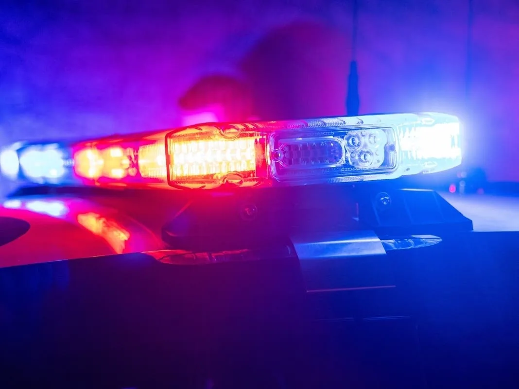 Lower Makefield Township police vehicle parked near a traffic stop investigation