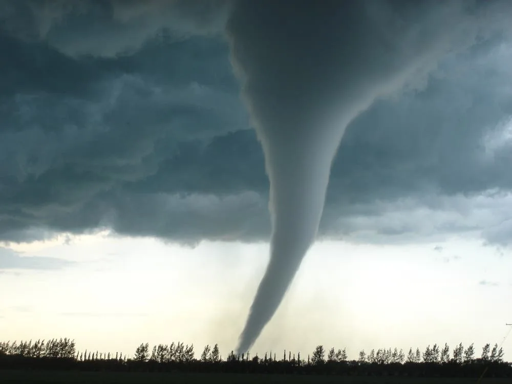 Dark storm clouds building over eastern Pennsylvania during severe weather
