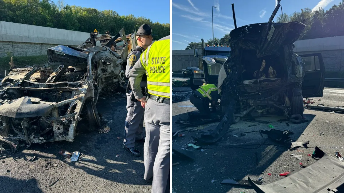 Emergency crews respond to a deadly bus crash on Interstate 95 in Virginia